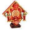 REOBRIX 569 non  SƯ TỬ ĐẾN VÀ ĐI bộ đồ chơi xếp lắp ráp ghép mô hình Chinese Traditional Festivals Lễ Hội Cổ Truyền 498 khối