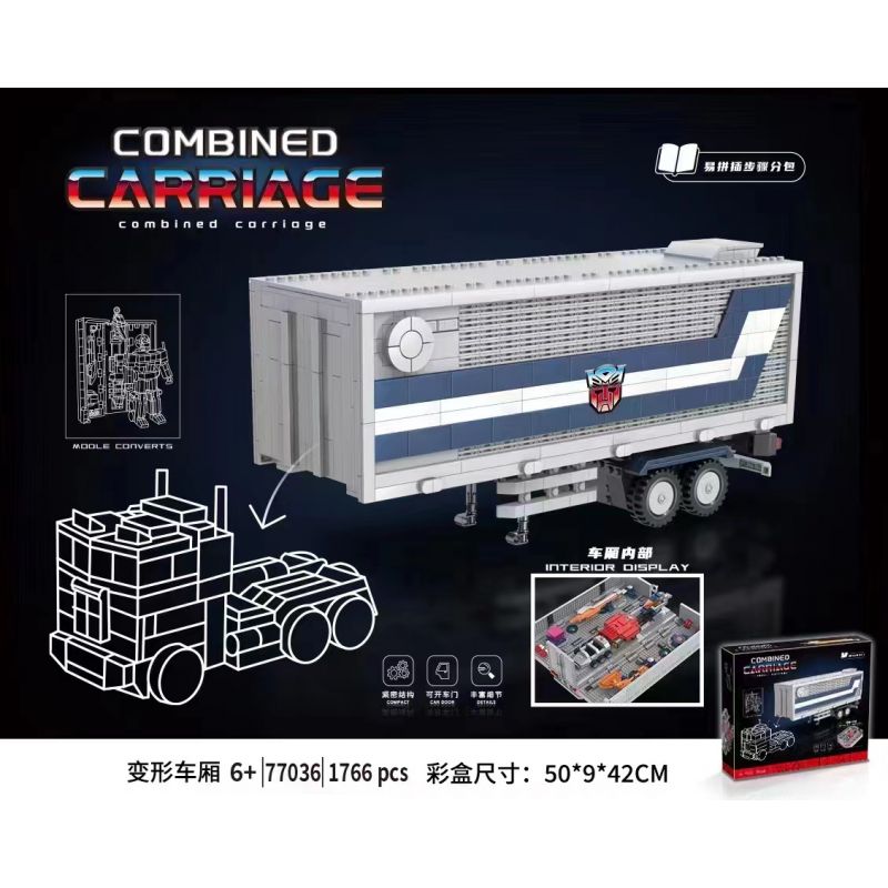 77036 non  VẬN CHUYỂN BIẾN DẠNG bộ đồ chơi xếp lắp ráp ghép mô hình Movie & Game COMBINED CARRIAGE Phim Và Trò Chơi 1766 khối