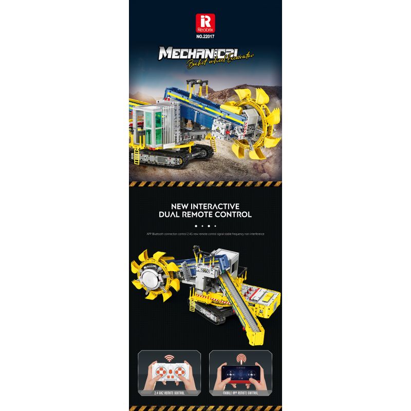REOBRIX 22017 non  MÁY XÚC BÁNH GẦU bộ đồ chơi xếp lắp ráp ghép mô hình  Kỹ Thuật Công Nghệ Cao Mô Hình Phương Tiện 3188 khối