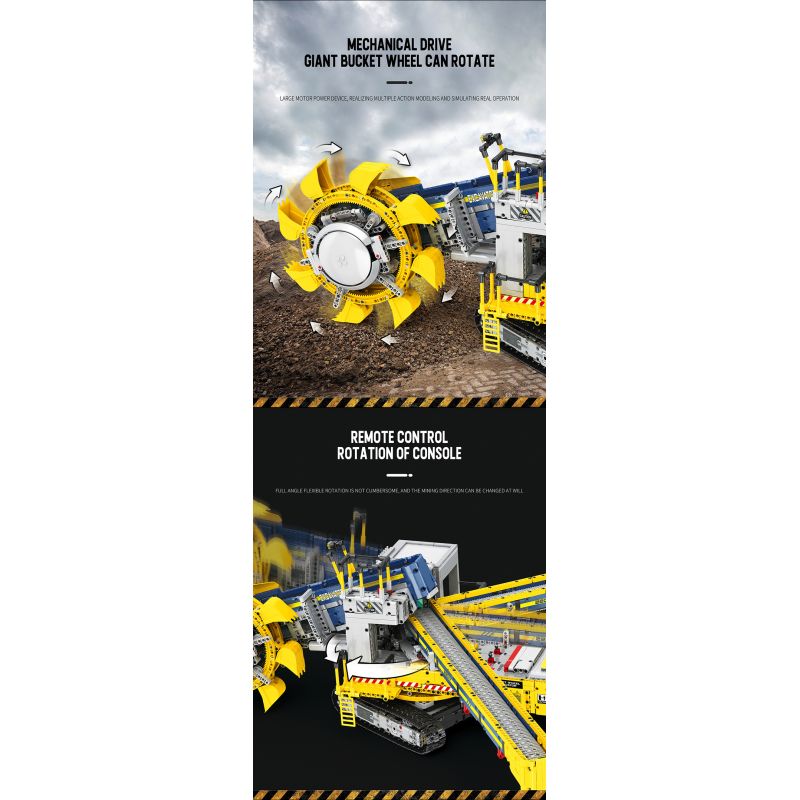 REOBRIX 22017 non  MÁY XÚC BÁNH GẦU bộ đồ chơi xếp lắp ráp ghép mô hình  Kỹ Thuật Công Nghệ Cao Mô Hình Phương Tiện 3188 khối