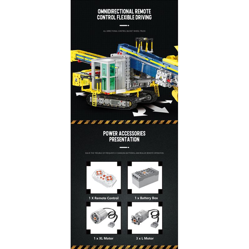 REOBRIX 22017 non  MÁY XÚC BÁNH GẦU bộ đồ chơi xếp lắp ráp ghép mô hình  Kỹ Thuật Công Nghệ Cao Mô Hình Phương Tiện 3188 khối