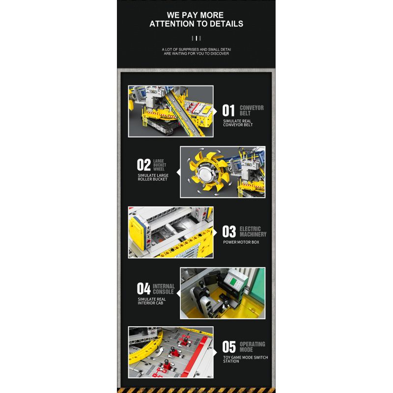REOBRIX 22017 non  MÁY XÚC BÁNH GẦU bộ đồ chơi xếp lắp ráp ghép mô hình  Kỹ Thuật Công Nghệ Cao Mô Hình Phương Tiện 3188 khối