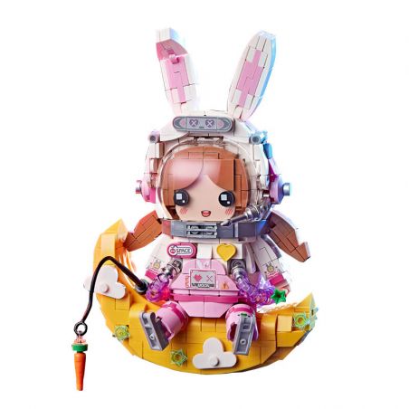 LOZ 1754 non  PHI HÀNH GIA THỎ bộ đồ chơi xếp lắp ráp ghép mô hình ASTRONAUT 710 khối