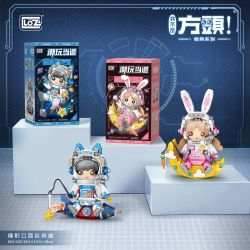 LOZ 1754 non  PHI HÀNH GIA THỎ bộ đồ chơi xếp lắp ráp ghép mô hình ASTRONAUT 710 khối