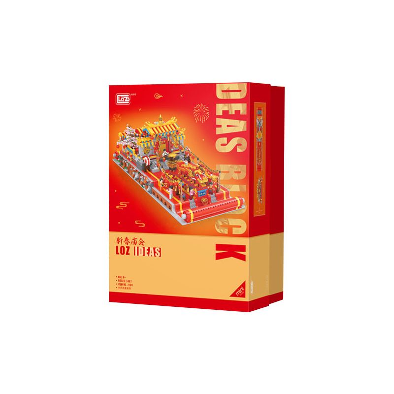 LOZ 2180 non  HỘI CHỢ CHÙA NĂM MỚI CỦA TRUNG QUỐC bộ đồ chơi xếp lắp ráp ghép mô hình Chinese Traditional Festivals Lễ Hội Cổ Truyền 3467 khối