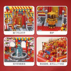 LOZ 2180 non  HỘI CHỢ CHÙA NĂM MỚI CỦA TRUNG QUỐC bộ đồ chơi xếp lắp ráp ghép mô hình Chinese Traditional Festivals Lễ Hội Cổ Truyền 3467 khối
