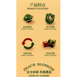 QIZHILE 92021 non  HOA ĐÀO bộ đồ chơi xếp lắp ráp ghép mô hình Flowers PEACH BLOSSOM