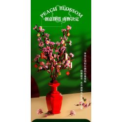 QIZHILE 92021 non  HOA ĐÀO bộ đồ chơi xếp lắp ráp ghép mô hình Flowers PEACH BLOSSOM