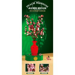 QIZHILE 92021 non  HOA ĐÀO bộ đồ chơi xếp lắp ráp ghép mô hình Flowers PEACH BLOSSOM
