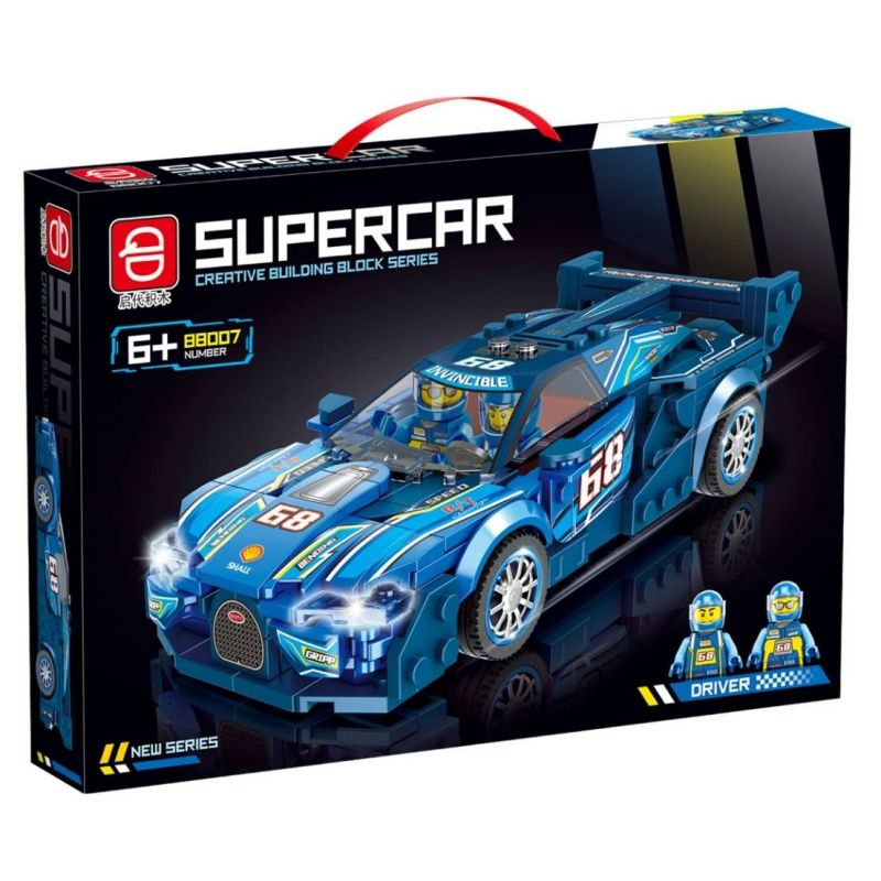 QIDAI 88007 non Lego XE THỂ THAO MÀU XANH 88007 bộ đồ chơi xếp lắp ráp ghép mô hình Speed Champions Racing Cars Đua Xe Công Thức