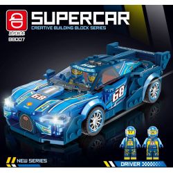 QIDAI 88007 non  XE THỂ THAO MÀU XANH 88007 bộ đồ chơi xếp lắp ráp ghép mô hình Speed Champions Racing Cars Đua Xe Công Thức