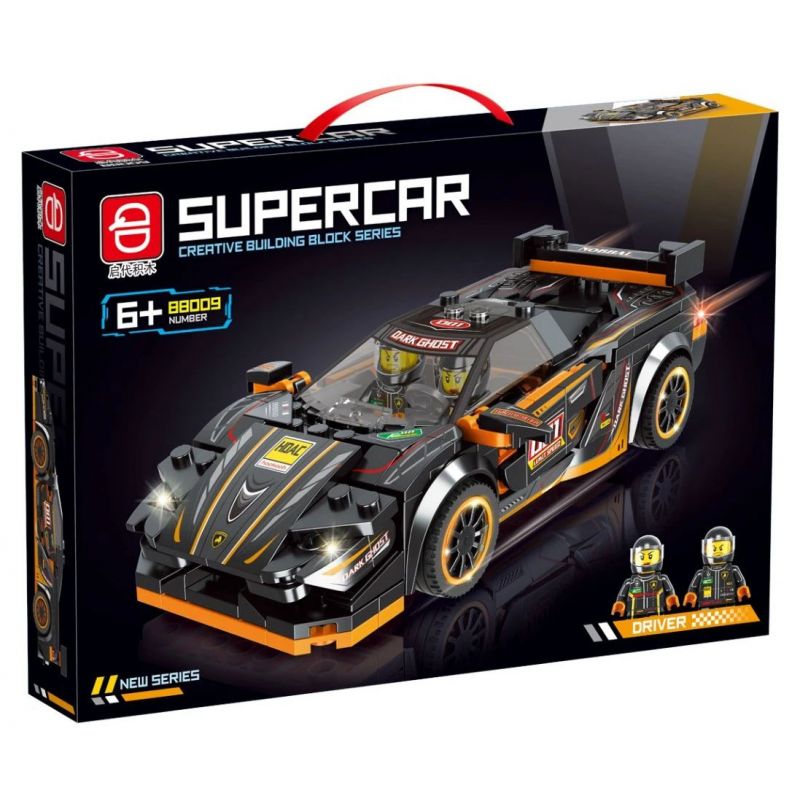 QIDAI 88009 non Lego XE THỂ THAO MÀU ĐEN 88009 bộ đồ chơi xếp lắp ráp ghép mô hình Speed Champions Racing Cars Đua Xe Công Thức