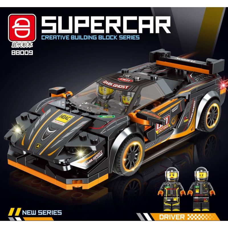 QIDAI 88009 non  XE THỂ THAO MÀU ĐEN 88009 bộ đồ chơi xếp lắp ráp ghép mô hình Speed Champions Racing Cars Đua Xe Công Thức
