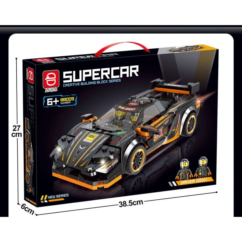 QIDAI 88009 non  XE THỂ THAO MÀU ĐEN 88009 bộ đồ chơi xếp lắp ráp ghép mô hình Speed Champions Racing Cars Đua Xe Công Thức