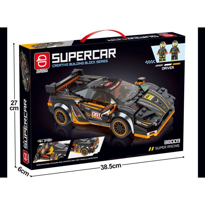 QIDAI 88009 non  XE THỂ THAO MÀU ĐEN 88009 bộ đồ chơi xếp lắp ráp ghép mô hình Speed Champions Racing Cars Đua Xe Công Thức