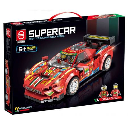 QIDAI 88008 non  XE THỂ THAO MÀU ĐỎ 88008 bộ đồ chơi xếp lắp ráp ghép mô hình Speed Champions Racing Cars Đua Xe Công Thức