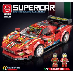 QIDAI 88008 non  XE THỂ THAO MÀU ĐỎ 88008 bộ đồ chơi xếp lắp ráp ghép mô hình Speed Champions Racing Cars Đua Xe Công Thức