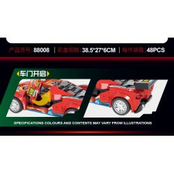QIDAI 88008 non  XE THỂ THAO MÀU ĐỎ 88008 bộ đồ chơi xếp lắp ráp ghép mô hình Speed Champions Racing Cars Đua Xe Công Thức