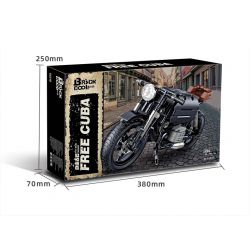 BRICKCOOL KC016 non  REAL KNIGHTS CUBA LIBERTY EXPLOSIVE MOD MOTORCYCLES bộ đồ chơi xếp lắp ráp ghép mô hình Racers THE REAL KNIGHT FREE CUBA（CAFE RACER BMW） Đua Tốc Độ 395 khối