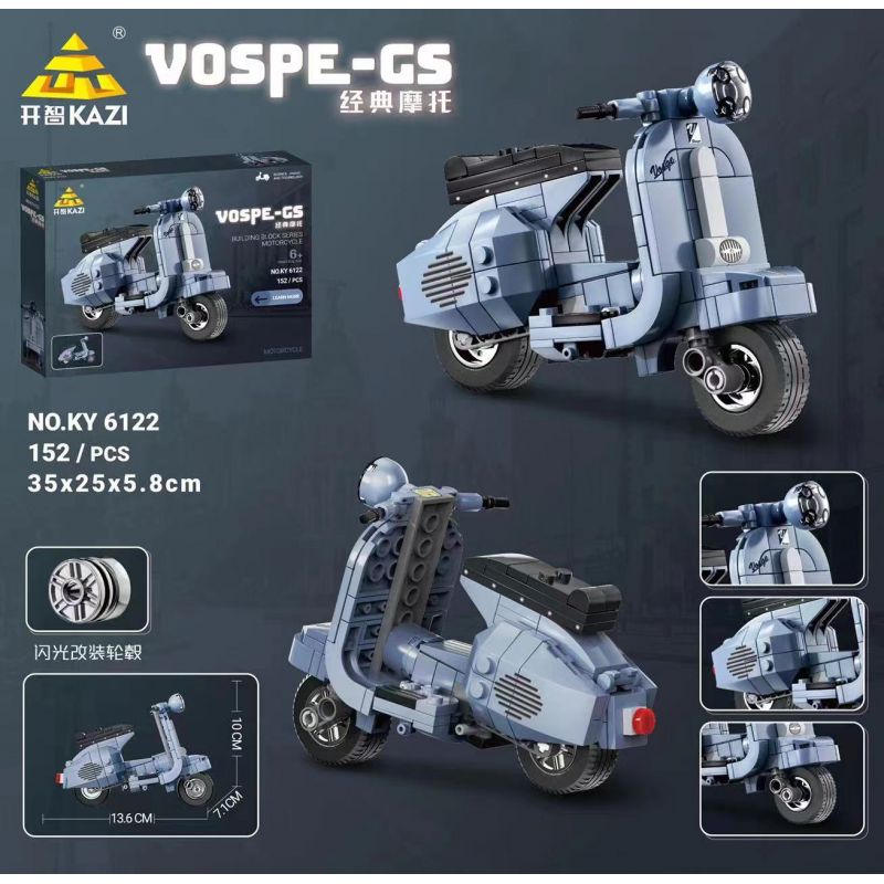 Kazi KY6122 6122 non  XE MÁY CỔ ĐIỂN VOSPE-GS bộ đồ chơi xếp lắp ráp ghép mô hình Classic 152 khối