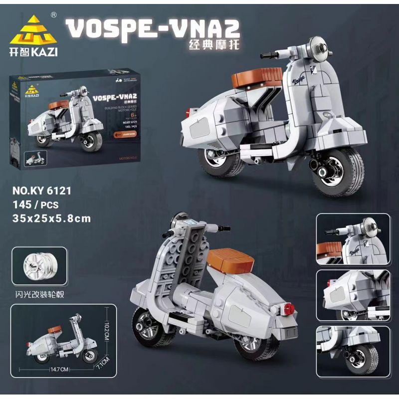 Kazi KY6121 6121 non  XE MÁY CỔ ĐIỂN VOSPE-VNA2 bộ đồ chơi xếp lắp ráp ghép mô hình Classic 145 khối