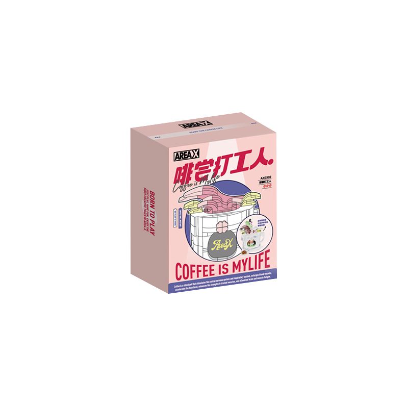 AREA-X AX0302 0302 non  LATTE ĐỔI MỚI bộ đồ chơi xếp lắp ráp ghép mô hình COFFEE IS MYLIFE