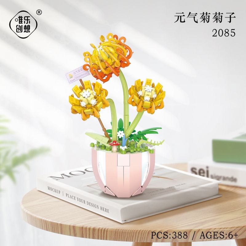 WEIGHT 2085 non  HOA CÚC bộ đồ chơi xếp lắp ráp ghép mô hình 388 khối