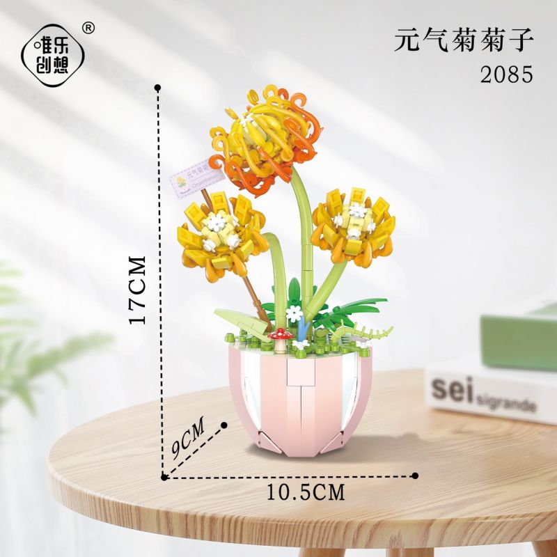 WEIGHT 2085 non  HOA CÚC bộ đồ chơi xếp lắp ráp ghép mô hình 388 khối