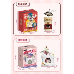 AREA-X AX0302 0302 non  LATTE ĐỔI MỚI bộ đồ chơi xếp lắp ráp ghép mô hình COFFEE IS MYLIFE