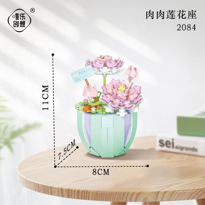 WEIGHT 2084 non  GHẾ SEN THỊT bộ đồ chơi xếp lắp ráp ghép mô hình 312 khối