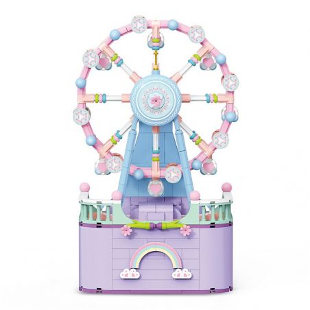 WEIGHT 3002 non  HỘP NHẠC ĐU QUAY bộ đồ chơi xếp lắp ráp ghép mô hình Girl FERRIS WHEEL Con Gái 874 khối