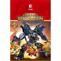 SEMBO 206037 non  CẬU BÉ ĐIỀU KHIỂN RỒNG ÁO GIÁP ĐÁ ĐEN bộ đồ chơi xếp lắp ráp ghép mô hình 657 khối