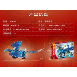 SEMBO 206036 non  RỒNG HOÀNG ĐẾ BÃO TỐ bộ đồ chơi xếp lắp ráp ghép mô hình 601 khối