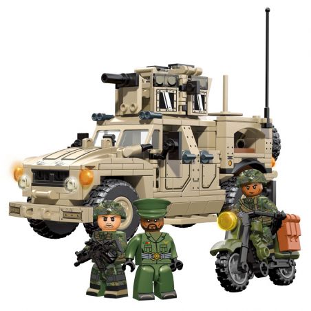 SEMBO 207122 non  XE ĐỊA HÌNH CHỐNG MÌN PHỤC KÍCH M-ATV bộ đồ chơi xếp lắp ráp ghép mô hình Military Army SURVIVAL WARFARE Quân Sự Bộ Đội 418 khối