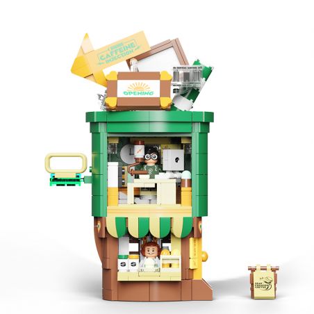 AREA-X AX0303 0303 non  TÔI LÀ NGƯỜI MỸ bộ đồ chơi xếp lắp ráp ghép mô hình COFFEE IS MYLIFE