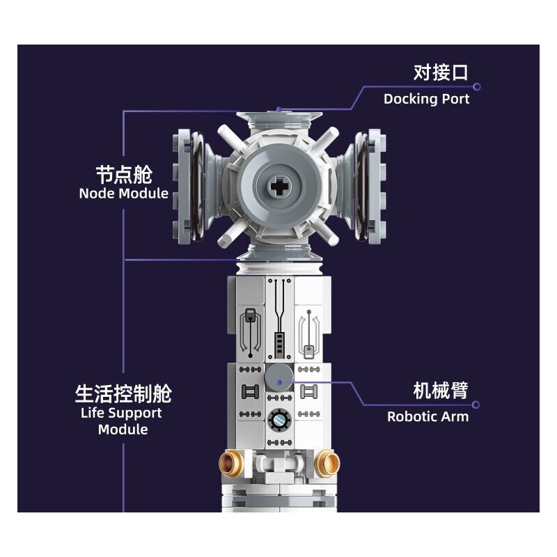 TOP TOY TC1405 1405 non  TRẠM KHÔNG GIAN bộ đồ chơi xếp lắp ráp ghép mô hình 670 khối