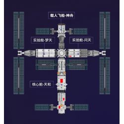 TOP TOY TC1405 1405 non  TRẠM KHÔNG GIAN bộ đồ chơi xếp lắp ráp ghép mô hình 670 khối