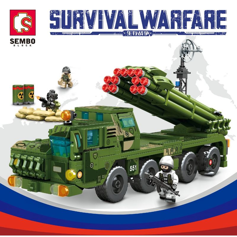 SEMBO 207204 non  MÁY PHÓNG TÊN LỬA TẦM XA BAZOOKA TORNADO bộ đồ chơi xếp lắp ráp ghép mô hình Military Army SURVIVAL WARFARE Quân Sự Bộ Đội 692 khối