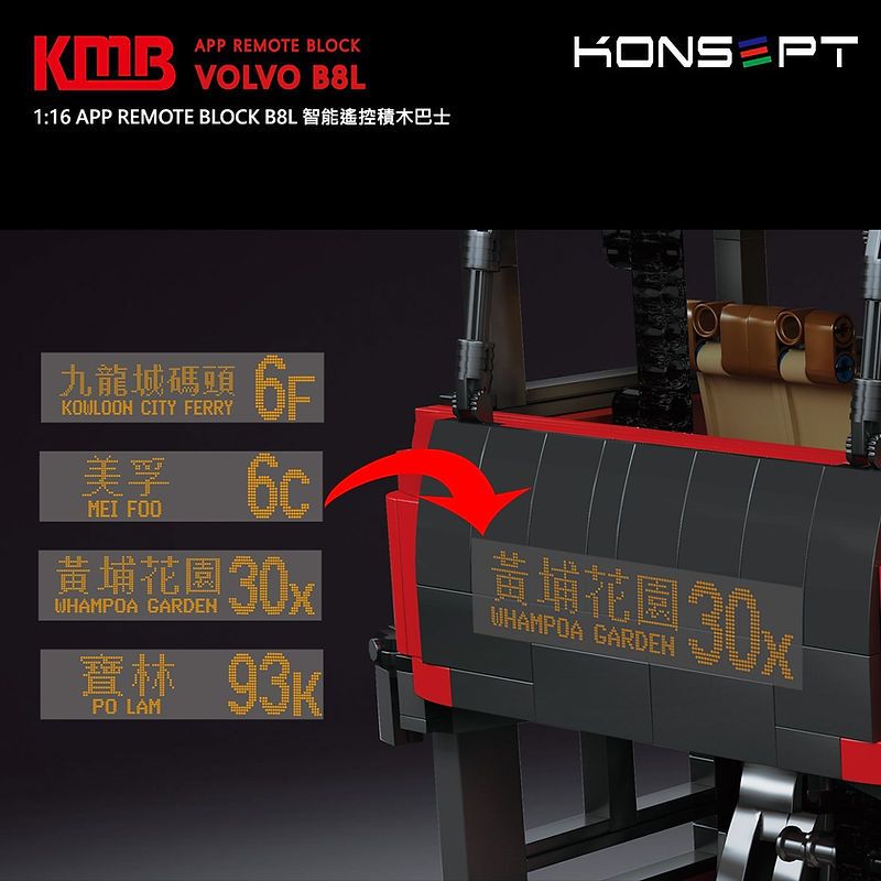 KONSOPT KB800 non  XE BUÝT HAI TẦNG VOLVO B8L tỷ lệ 1:16 bộ đồ chơi xếp lắp ráp ghép mô hình Creator Expert Chuyên Gia Sáng Tạo 3542 khối