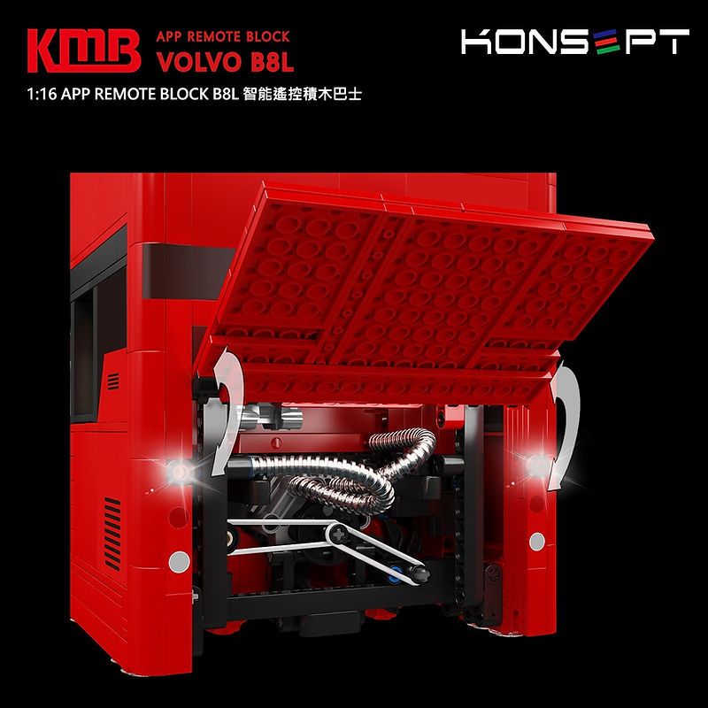 KONSOPT KB800 non  XE BUÝT HAI TẦNG VOLVO B8L tỷ lệ 1:16 bộ đồ chơi xếp lắp ráp ghép mô hình Creator Expert Chuyên Gia Sáng Tạo 3542 khối