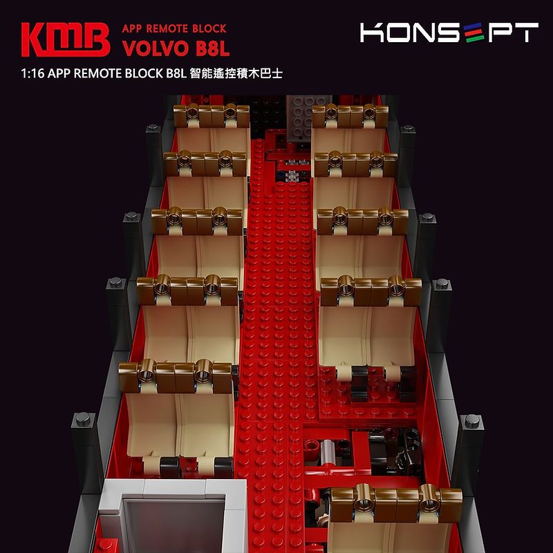 KONSOPT KB800 non  XE BUÝT HAI TẦNG VOLVO B8L tỷ lệ 1:16 bộ đồ chơi xếp lắp ráp ghép mô hình Creator Expert Chuyên Gia Sáng Tạo 3542 khối
