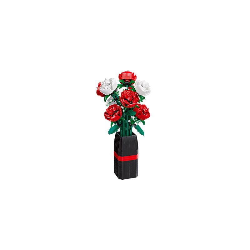 JIESTAR 92365 non Lego HOA HỒNG bộ đồ chơi xếp lắp ráp ghép mô hình Flowers ROSE 878 khối