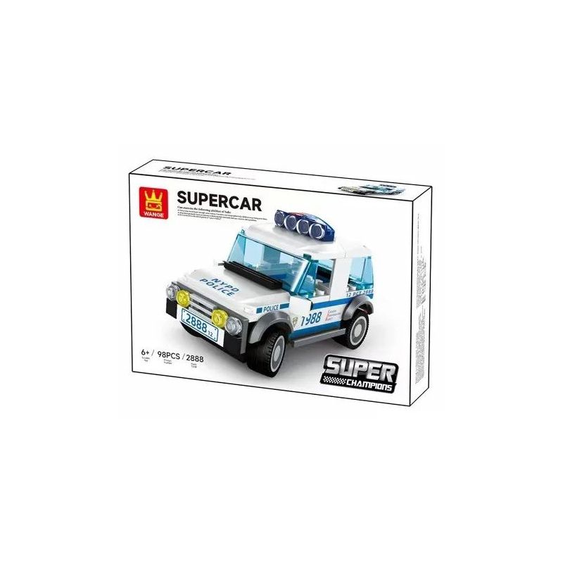 WANGE 2888 non  XE CẢNH SÁT bộ đồ chơi xếp lắp ráp ghép mô hình Racers Đua Tốc Độ 98 khối