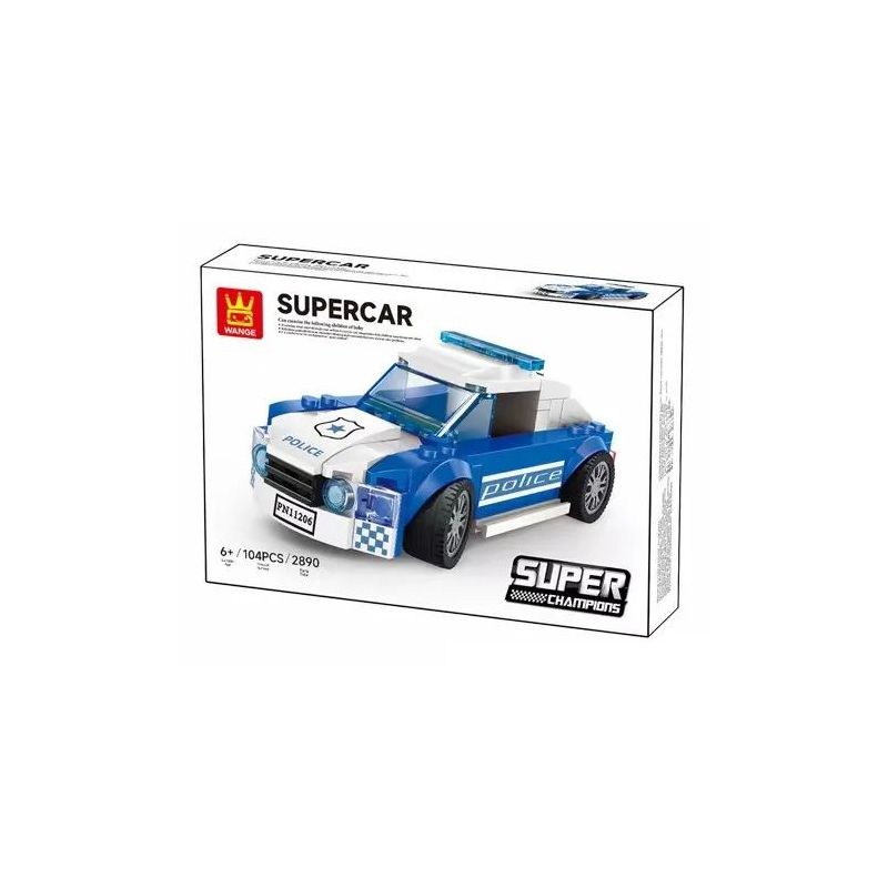 WANGE 2890 non  SIÊU XE CẢNH SÁT S90 bộ đồ chơi xếp lắp ráp ghép mô hình Racers Đua Tốc Độ 104 khối