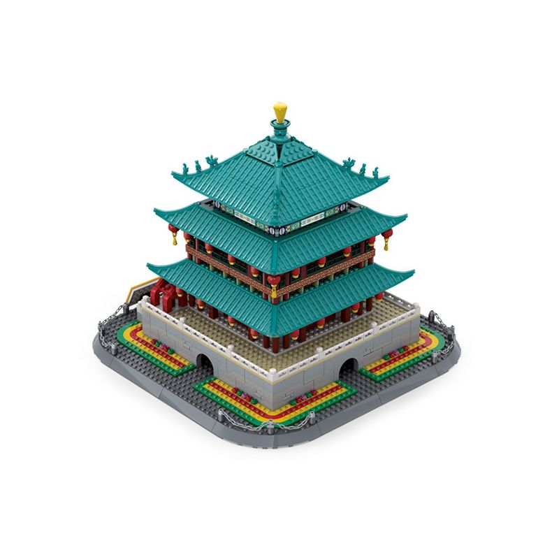 WANGE 6228 non  THÁP CHUÔNG TÂY AN bộ đồ chơi xếp lắp ráp ghép mô hình Buildings 1121 khối