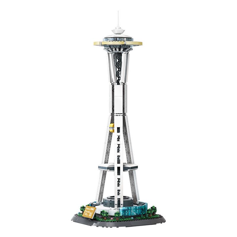 WANGE 5238 non  KIM KHÔNG GIAN SEATTLE bộ đồ chơi xếp lắp ráp ghép mô hình Buildings SPACE NEEDLE 1075 khối