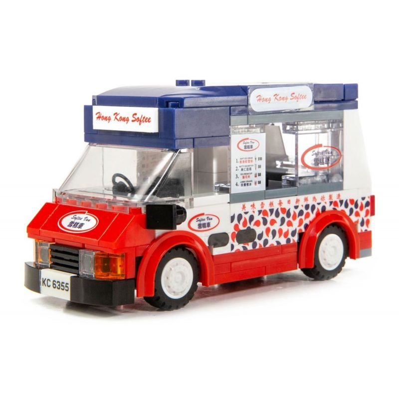 TINY ATBRC001 non Lego XE BÁN KEM HỒNG KÔNG bộ đồ chơi xếp lắp ráp ghép mô hình City HONG KONG ICE CREAM VAN Thành Phố 200 khối