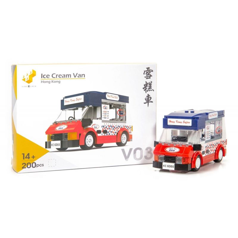 TINY ATBRC001 non  XE BÁN KEM HỒNG KÔNG bộ đồ chơi xếp lắp ráp ghép mô hình City HONG KONG ICE CREAM VAN Thành Phố 200 khối
