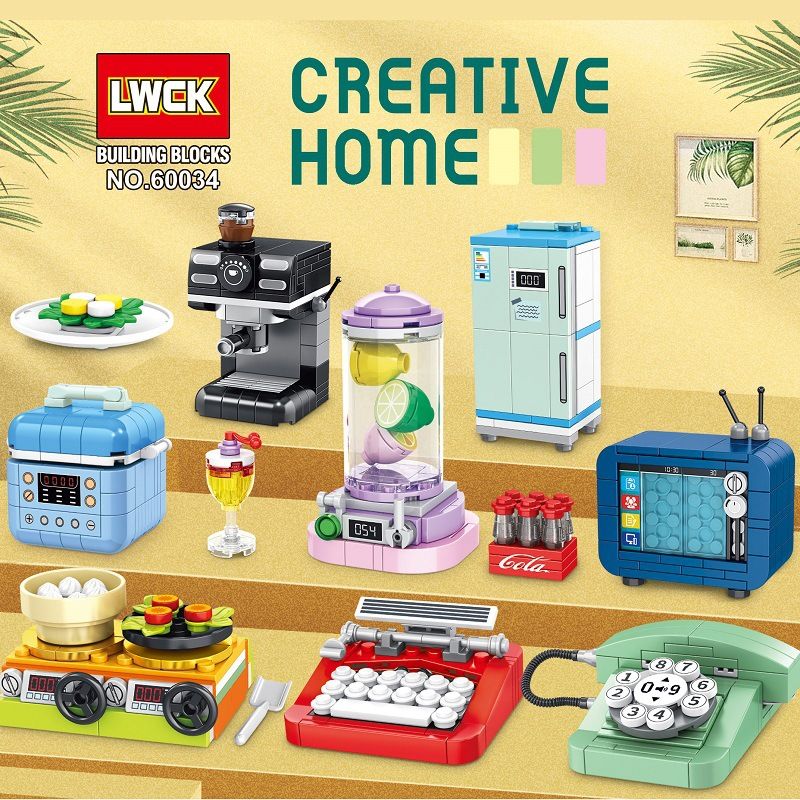 LWCK 60034 non Lego 8 ĐỒ GIA DỤNG bộ đồ chơi xếp lắp ráp ghép mô hình Creator Sáng Tạo 868 khối