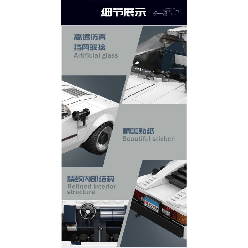 MouldKing 27036 Mould King 27036 non  XE M1 bộ đồ chơi xếp lắp ráp ghép mô hình Speed Champions Racing Cars BMW M1 Đua Xe Công Thức 342 khối